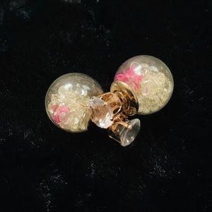 Double Sided Crystal Stub Post Earrings